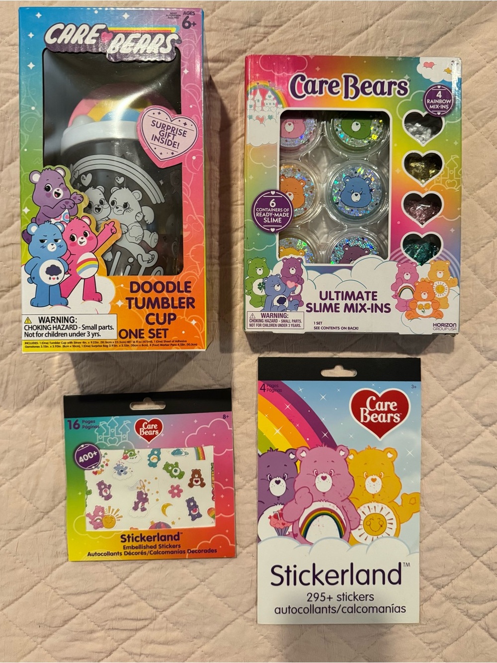 Set of 4 Care Bear toys/crafting items